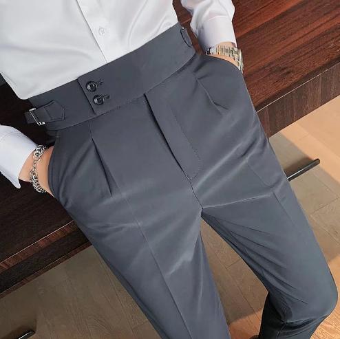 🎁Men's Solid Color Straight Casual Trousers