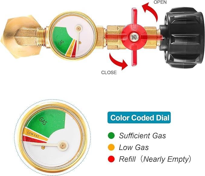 🔥HOT SALE 49% OFF🔥Top-Rated Propane Refill Elbow Adapter with Tank Gauge