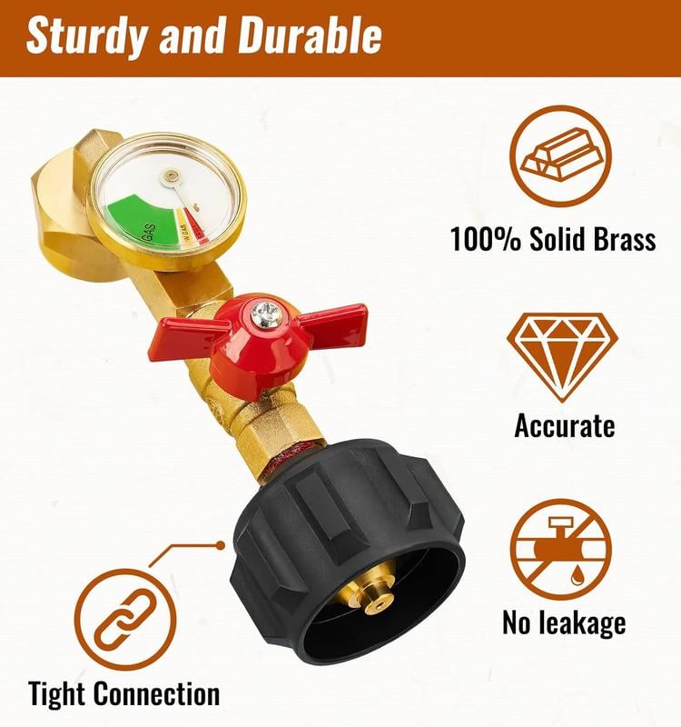 🔥HOT SALE 49% OFF🔥Top-Rated Propane Refill Elbow Adapter with Tank Gauge