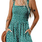 ⏰Hot Sale 50% Off💃Women's Summer Square Neck Sleeveless Loose Casual Short Smocked Romper✨