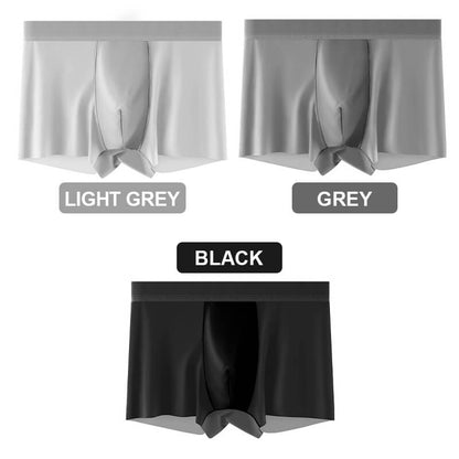Calzoncillos transpirables de seda helada de talla grande para hombre
