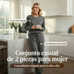⏰¡SOLO HOY! 50% DE DESCUENTO⏰ Conjunto de Top Cuello Redondo y Pantalón con Cordón para Mujer