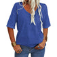 💖2025 Summer Hot Sale💥Women's Solid Color V-Neck T-shirt