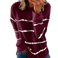 NOVEDADES-49% DE DESCUENTO-Camiseta de manga larga con cuello redondo y estampado de rayas