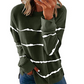 NOVEDADES-49% DE DESCUENTO-Camiseta de manga larga con cuello redondo y estampado de rayas