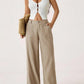 🔥ÚLTIMO DÍA: 50 % DE DESCUENTO ☀️🛍️ Pantalones palazzo ligeros de algodón y lino, estilo clásico, para mujer
