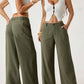 🔥ÚLTIMO DÍA: 50 % DE DESCUENTO ☀️🛍️ Pantalones palazzo ligeros de algodón y lino, estilo clásico, para mujer