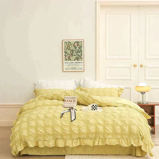 [Excellent Value] Icy Seersucker Summer Cool Quilt Lace 4-piece Set🔥