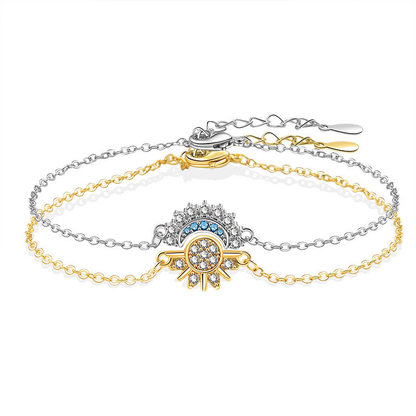 Juego de 2 piezas: pulseras apiladas «El sol y la luna brillan juntos»📿