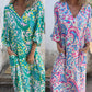 🌸Spring Specials🌸 Women's Bohemian V-Neck Abstract Printed Maxi Dress