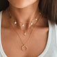 Elegante collar en capas con un delicado colgante🎁