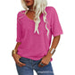 💖2025 Summer Hot Sale💥Women's Solid Color V-Neck T-shirt