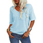 💖2025 Summer Hot Sale💥Women's Solid Color V-Neck T-shirt