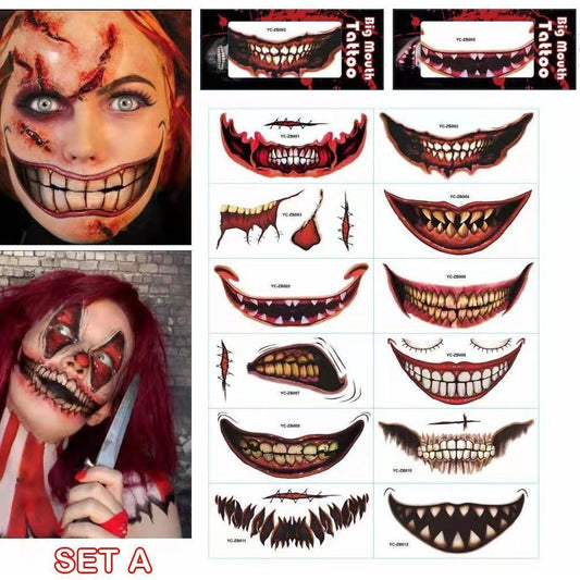 🔥BUY 2 GET 1 FREE🔥🔥Halloween Prank Makeup Temporary Tattoo😈Realistic & Easy To Remove