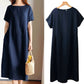 Loose Cotton And Linen Dress