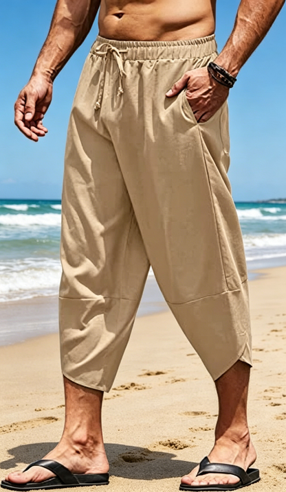 Pantalones capri tipo harén informales para hombre