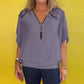 Women's Chiffon Zip-up Neck Casual Top