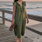 🌿✨ ¡50 % de descuento! Vestido largo informal y vaporoso con cuello en V y volantes: veraniego, ligero y versátil, ideal para el tiempo libre y las vacaciones