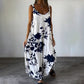 Women's Floral Spaghetti Strap Sleeveless Backless Flowing Dress