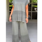💕50% de descuento💕Conjunto de dos piezas de manga corta y pantalón de color liso para mujer