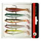 Jig Head Soft Fishing Lure with Paddle Tail - 5 PCS Set