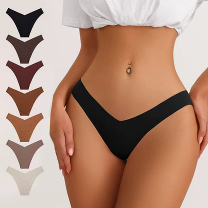 Seamless, sexy underwear with a low waist made of ice silk