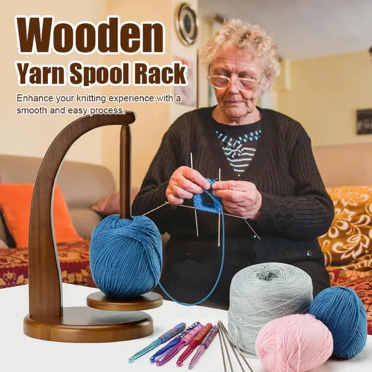 Wooden Yarn Spool Rack for Knitting Lovers