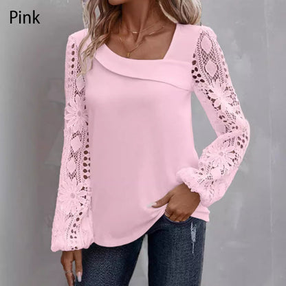 ⏰🔥 ¡OFERTA 50% OFF! 👚✨ Top de Encaje Recortado de Manga Larga para Mujer – Elegante, Romántico y Fácil de Combinar