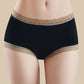 High-Waisted Seamless Women's Briefs with Contrasting Lace