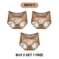 High-Waisted Seamless Women's Briefs with Contrasting Lace