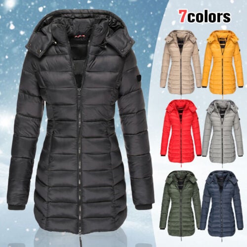 Winter women's mid-length padded jacket warm  hooded jacket【FREE SHIPPING】