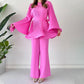Two-Piece Suit Made Of Pleated Fabric