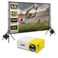 🔥Oferta especial 2026🔥Pantalla gigante portátil para cine al aire libre - Proyección 4K HD con soporte ajustable para fiestas al aire libre 🌟🌙