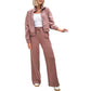 ✨Winter Offer💖Sleek Full-Zip Jacket & High-Rise Wide-Leg Sweatpants Set