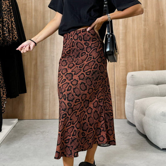 Women's Leopard Printed Casual Skirt