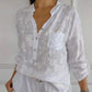 Women's Floral Print Long Sleeve Blouse with Sequin Pocket