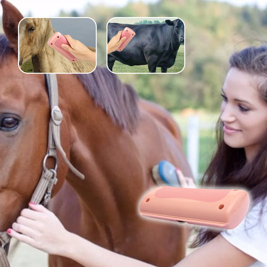 Ergonomic Horse Hair Removal Brush with Sawtooth Blades