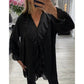 Women's Elegant Ruffled V Neck Blouse