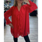 Women's Elegant Ruffled V Neck Blouse