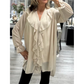 Women's Elegant Ruffled V Neck Blouse