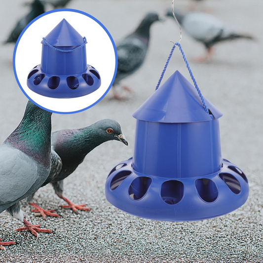 11-Hole Automatic Pigeon Feeder with Hanging Rope