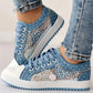 Women's Casual Flat Round Toe Lace Up Low Top Shoes