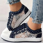 Women's Casual Flat Round Toe Lace Up Low Top Shoes