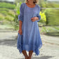 🌼Last Day Sale 49% OFF🌼Women's Elegant Solid Color Round Neck Loose Fit Dress