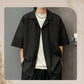 Men's Solid Color Loose Lapel Shirt