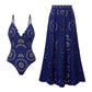 Women’s Sexy One Piece Swimsuit with Matching Swim Long Skirt