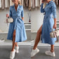 ✨✨Women's Button Down Long Sleeve Denim Dress