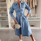 ✨✨Women's Button Down Long Sleeve Denim Dress