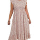 🎉🛍️Summer Hot Promotion 50% OFF💃Women's Elegant Floral Print High-Waisted Ruffle Cap Sleeve Dress