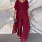 Women's Irregular Top & Loose Pants Set